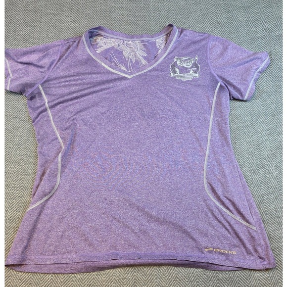 Brooks Berkshire Hathaway 2013 Warren Buffett Running Shirt Purple Heather L